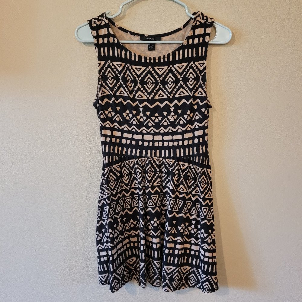 Printed Sleeveless Mini Skater Dress